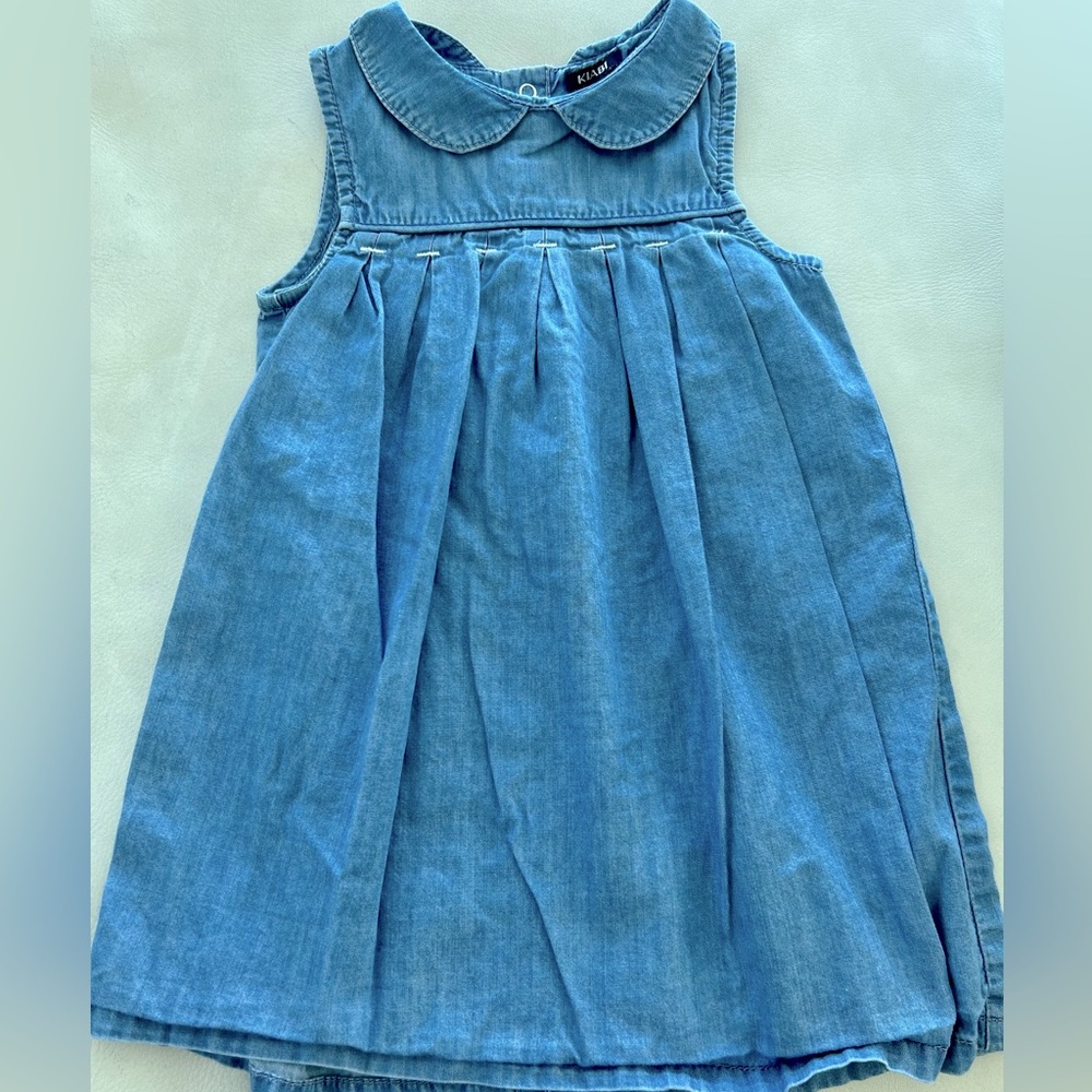 Baby Girl Dress Soft Blue Jean Fabric